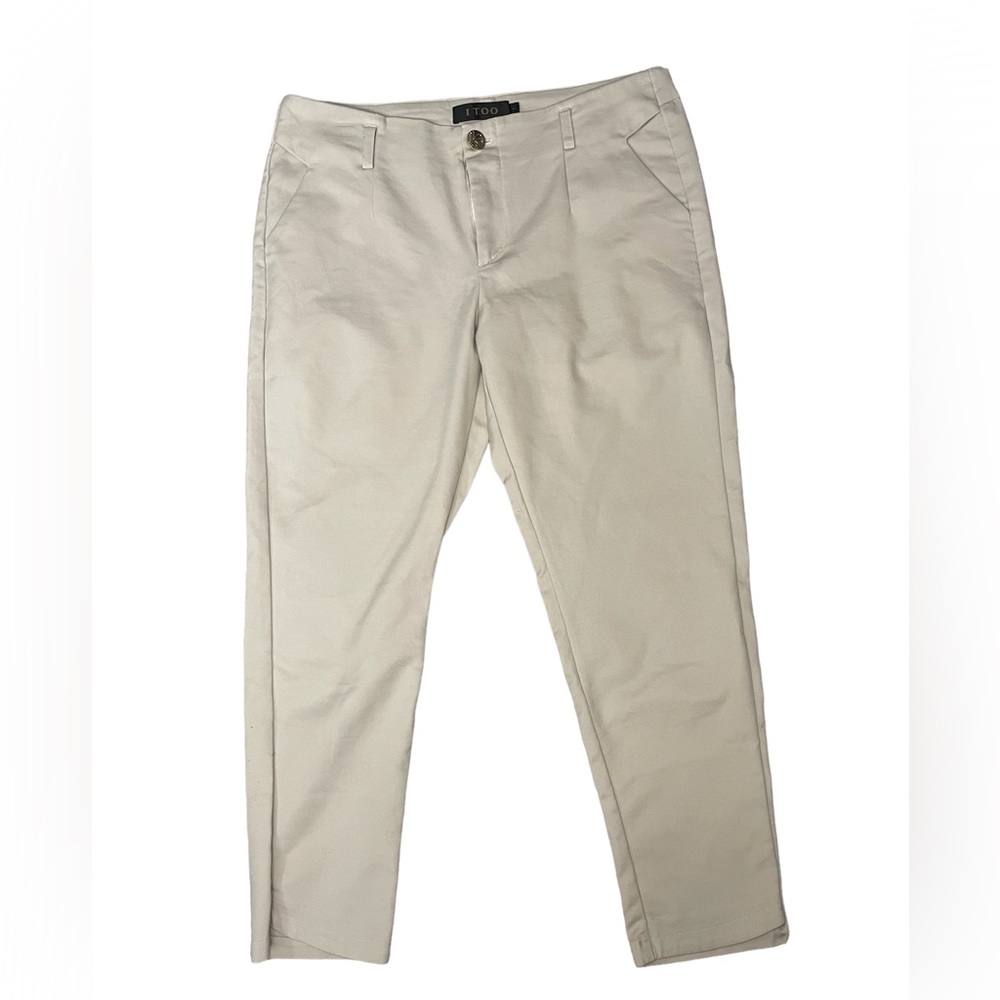I Too cropped khaki dress pants